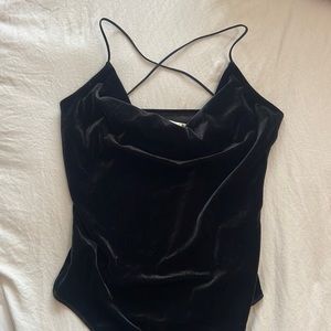 Velvet black bodysuit